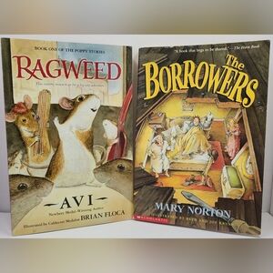 2 Books - RAGWEED ~ AVI~ by Newbery Medal & The Borrowers by Mary Norton